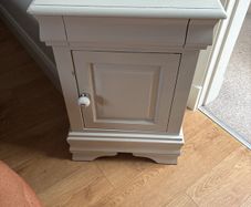 Painted  grey bedside lockers