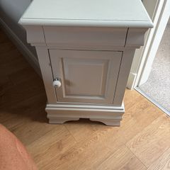 Painted  grey bedside lockers