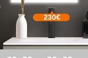 LED Bathroom Mirror Makeup Shaver Socket