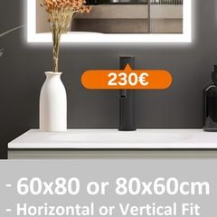 LED Bathroom Mirror Makeup Shaver Socket