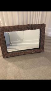 Large Wicker Framed Mirror
