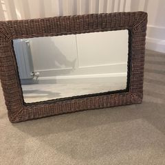 Large Wicker Framed Mirror