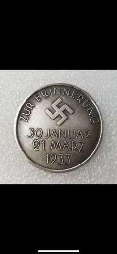 Ww2 Mark German Coin  Hitler Luftwaffe Swastika Nazi Warplane  Reichsmark