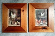 A Pair of Oleography Farmyard Pictures
