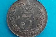 England VICTORIA 1885 THREE PENCE Very Fine condition