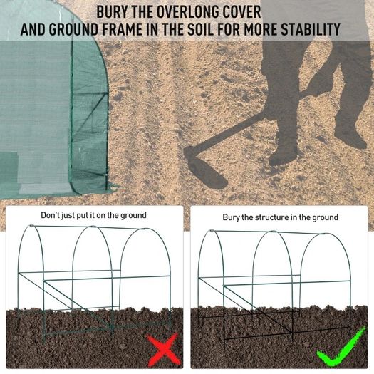 NEW SALE | Polytunnel Greenhouse Reinforced Walk in, Steel Frame, PE, 4 Mesh Windows 2.5x2 m