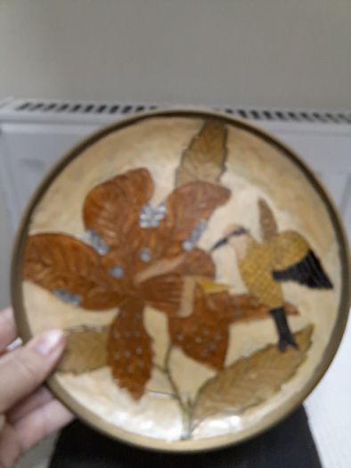 Vintage Hand-Painted Metal Wall Plaque