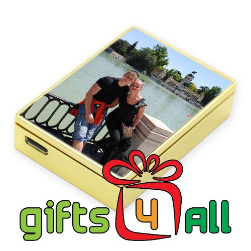 Personalised photo USB Cigarette Lighter - Gold Without Keyring