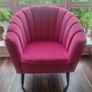 Pink Velvet Accent Chair Image 2