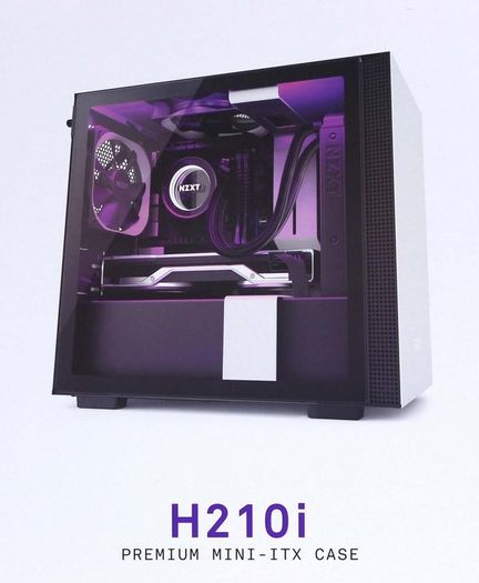 NZXT H210i - Mini-ITX PC Gaming Case - Tempered Glass Side Panel - Integrated RGB Lighting - Steel Construction - White/Black