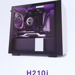 NZXT H210i - Mini-ITX PC Gaming Case - Tempered Glass Side Panel - Integrated RGB Lighting - Steel Construction - White/Black
