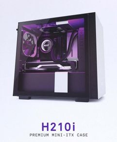 NZXT H210i - Mini-ITX PC Gaming Case - Tempered Glass Side Panel - Integrated RGB Lighting - Steel Construction - White/Black