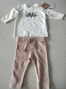 baby outfit - badger print top and Bottom