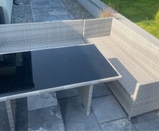 Stunning Sturdy Rattan L Shaped Garden Patio Seating & Table Set