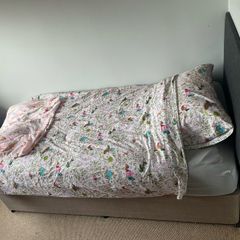 Single bed upholstered base and headboard