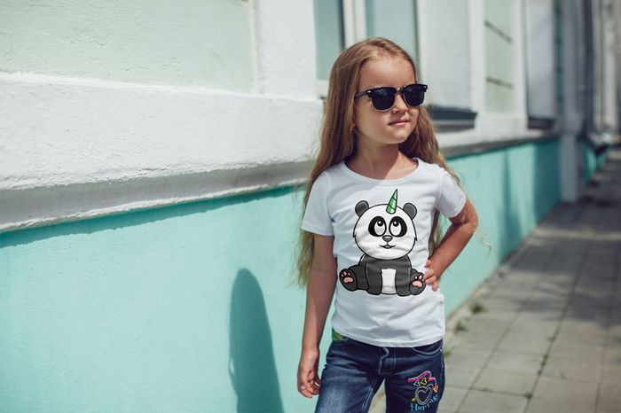 Cute Funny Animals Unicorns Printed Girls T-shirt Tee Top Shirt Birthday Girl Tees Tops Shirts