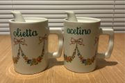 Set of Ceramic Ancienne Porcelaine Oil and Vinegar Dispensers