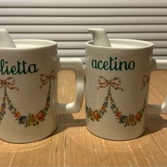 Set of Ceramic Ancienne Porcelaine Oil and Vinegar Dispensers