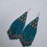 Turquoise earrings handwoven, silver earhooks Image 5