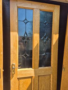 3 oak doors/locks/hinges/keys.