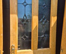 3 oak doors/locks/hinges/keys.