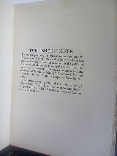 Pippa Passes & Men & Women by Robert Browning. Illustrated by Eleanor Fortescue Brickdale (HQ322)