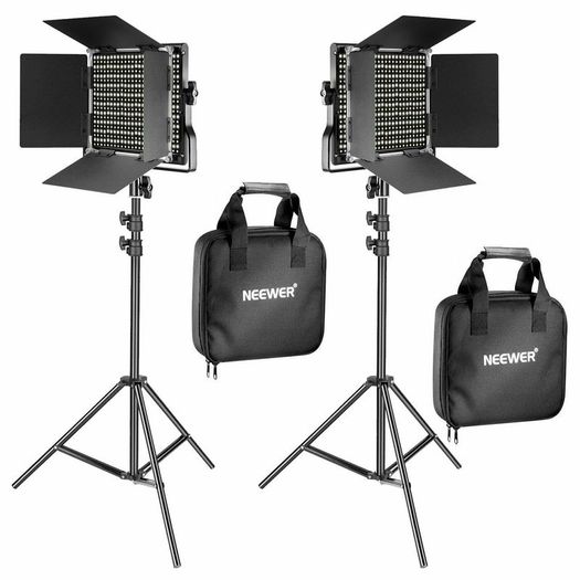 45221 Neewer 2x 660 Pieces (330 White+3300 Yellow) LED Video Light and Stands, Battery
