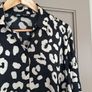 Zara silky black-nude print shirt (S) Image 2
