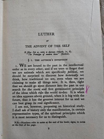 Three Reformers. Luther. Descartes- Rosseau. By Jacques Maritain. 1944 Hardback In Good Condition.