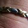 Vintage 2-Tone Gold and Silver Puffy Bracelet 7,5" long Magnetic Bracelet Image 2