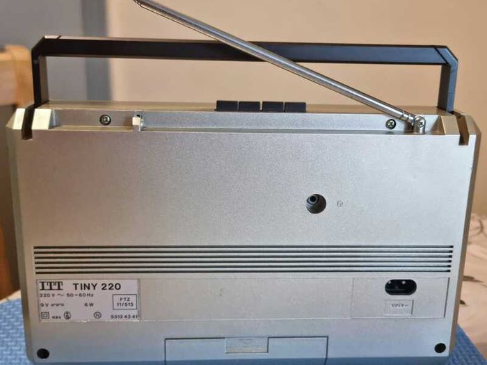 From 1983 ITT Tiny 220 portable radio, perfect working condition.