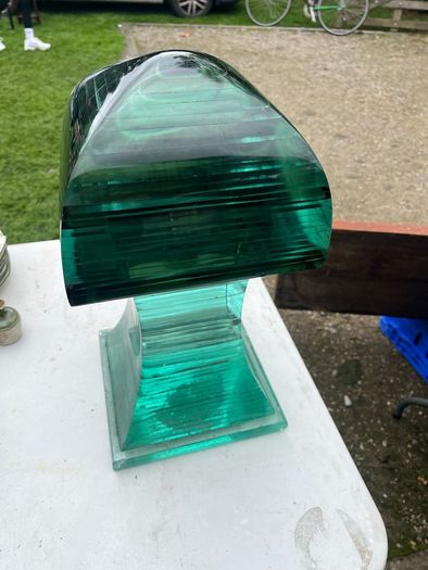 Rare glass sculpture 19 in tall x 9in square