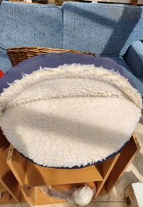 Soft covered cat cave with fleece lining