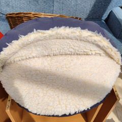 Soft covered cat cave with fleece lining