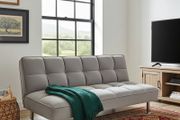 Grey Folding 3 Seater Fabric Sofa Bed