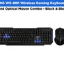 ANG WS-880 Wireless Keyboard And Optical Mouse Combo - Black & Blue Image 2