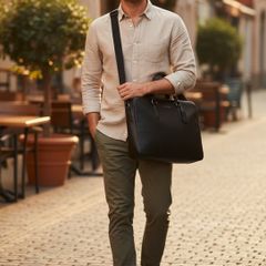NEW Coach Men's Leather Messenger Briefcase Slim Bag