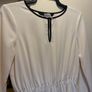 Zara Basic Cream Long Sleeve Dress with Black Piping.  Size S (Excellent Condition) Image 2