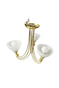 3-Light Brass Semi-Flush Ceiling Light
