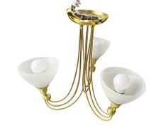 3-Light Brass Semi-Flush Ceiling Light