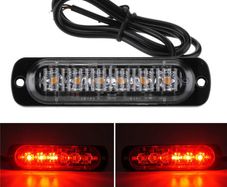 6 LED Red Lights Car Motorcycle Marker Warning Emergency Flash Strobe Lamp Waterproof  Truck Van Trailer Tractor