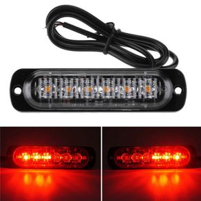 6 LED Red Lights Car Motorcycle Marker Warning Emergency Flash Strobe Lamp Waterproof  Truck Van Trailer Tractor