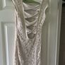 Cream lace dress with cut out back Image 4