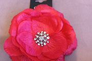 hair red flower clip