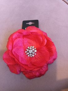 hair red flower clip