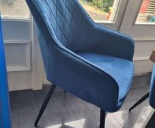 Dining chairs blue velvet