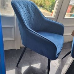 Dining chairs blue velvet