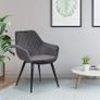 _Dining Room Chairs, 1 x Kitchen Chair Living Room Chair Upholstered Chair with Armrests Chair Design Linen / Velvet Metal Image 2