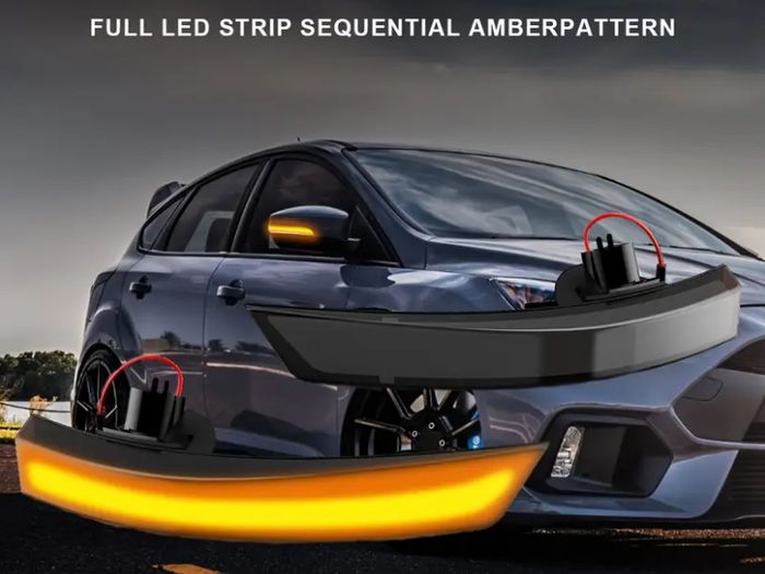 1Pair Flowing Dynamic Indicator Turn Signal Light LED Side Wing Mirror Blinker for Ford Focus