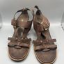 ECCO Ladies Brown Leather High Heel Sandals Size 9 EU40 Image 3